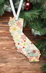 State of California Shaped Sublimation Hardboard Single Sided Ornament