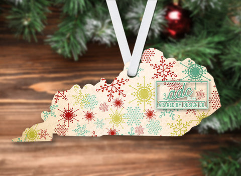 State of Kentucky Shaped Sublimation Hardboard Single Sided Ornament