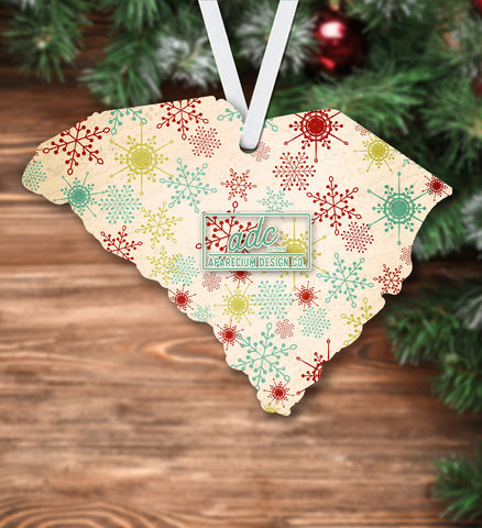 State of South Carolina Shaped Sublimation Hardboard Single Sided Ornament