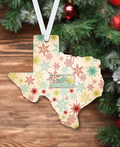 State of Texas Shaped Sublimation Hardboard Single Sided Ornament